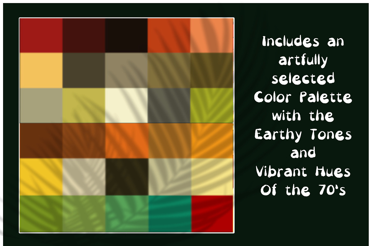 Retro 70s Pattern Brush Kit w Font, a Brush Add-On by Willow & Wheat (Photo 4 of 5)