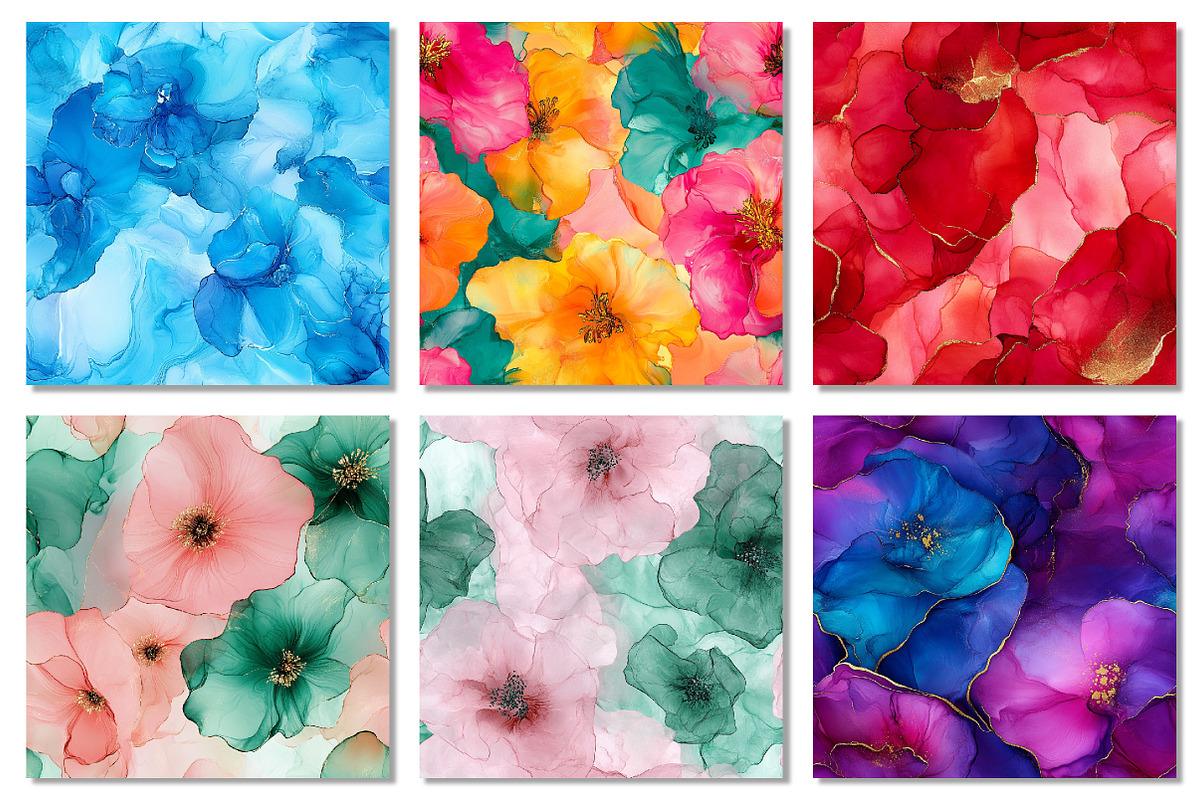 Floral Marble Alcohol Ink Paper, a Texture Graphic by Dream Creation (Photo 6 of 7)