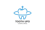 Tooth UFO Monoline Business Logo, a Graphic by Mightyfire (Thumbnail 3 of 3)