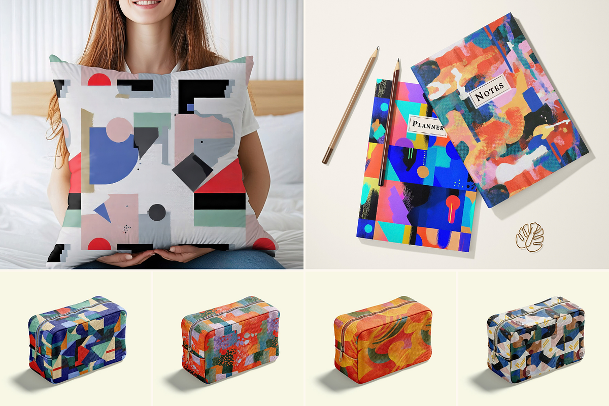 Color Pop Abstract Patterns, a Pattern Graphic by Ninterints (Photo 5 of 10)
