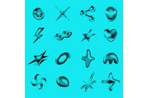 Pixel art Y2K stars. Bitmap star, an Object Illustration by winwin.art