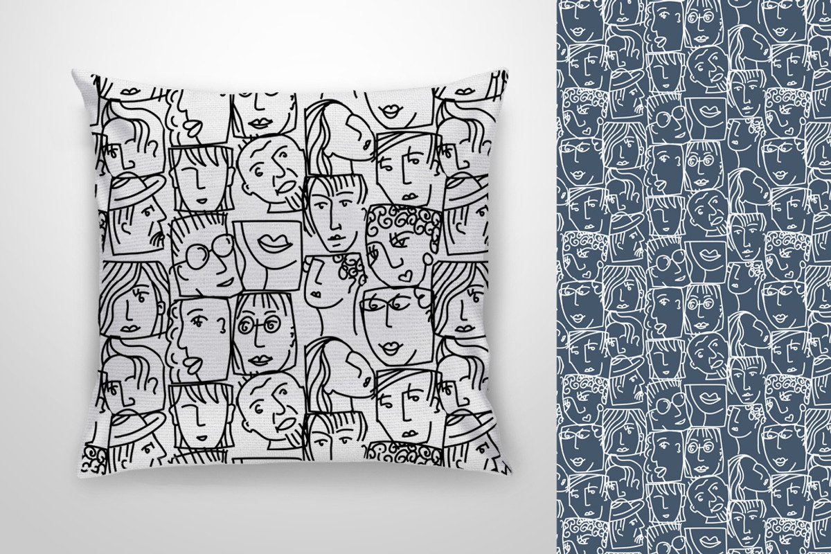 15 abstract faces icons vector set, an Outline Icon by Crowhouse (Photo 3 of 7)