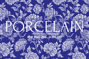 Porcelain Delicate Floral Pattern, a Pattern Graphic by Mariia Kovalchuk