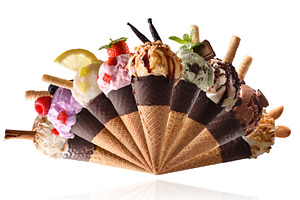 Assorted Ice Cream Cones Fan Arrangement, a Food & Drink Photo by Davizro's Market