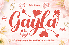 Gayla Romantic Script Font with Love