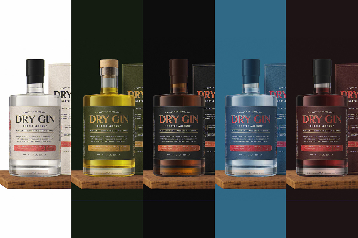 GIN BOTTLE MOCKUP V3, a Product Mockup by HexenDesigns (Photo 3 of 13)