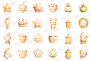 Cute Yellow Christmas Clipart, an Illustration by Markicha Art (Thumbnail 3 of 7)