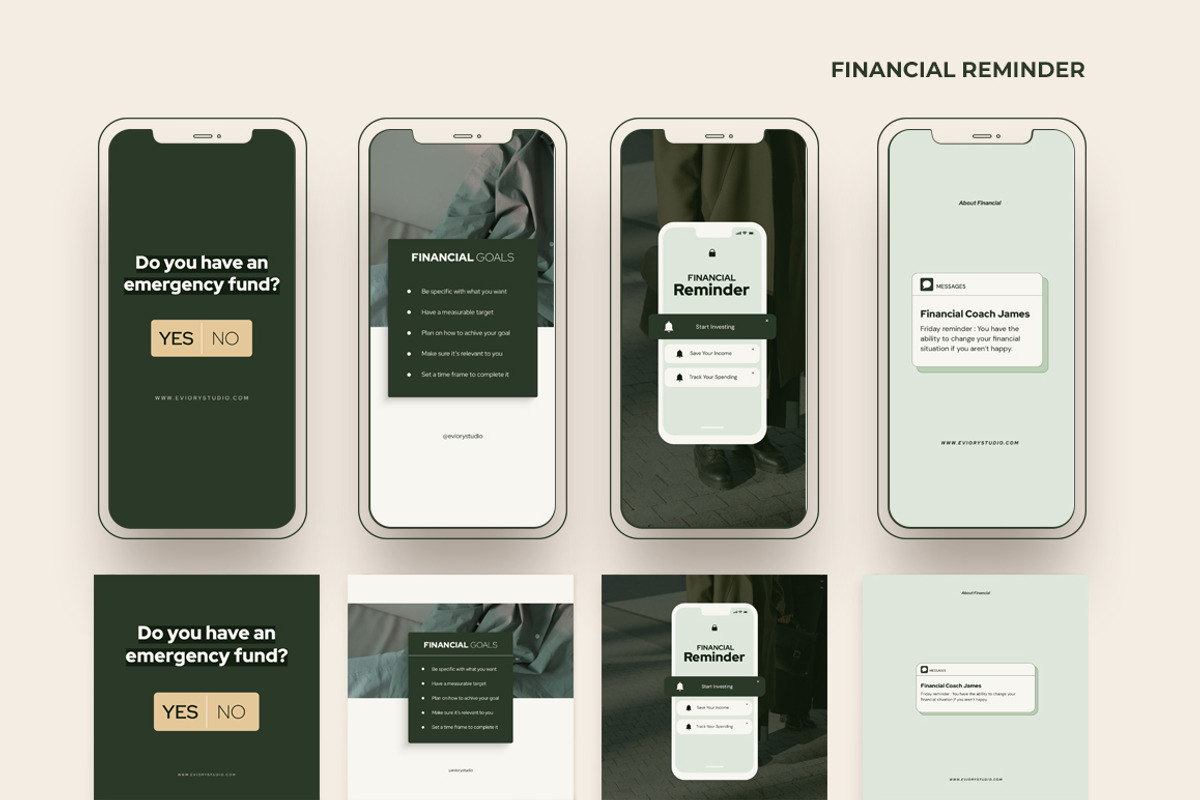 Financial Instagram Creator CANVA PS, a Social Media Template by Eviory (Photo 18 of 34)