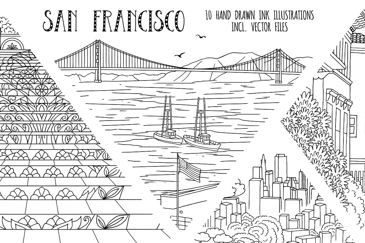 San Francisco - Hand Drawn Line Art, an Illustration by Franzi draws (Photo 1 of 6)