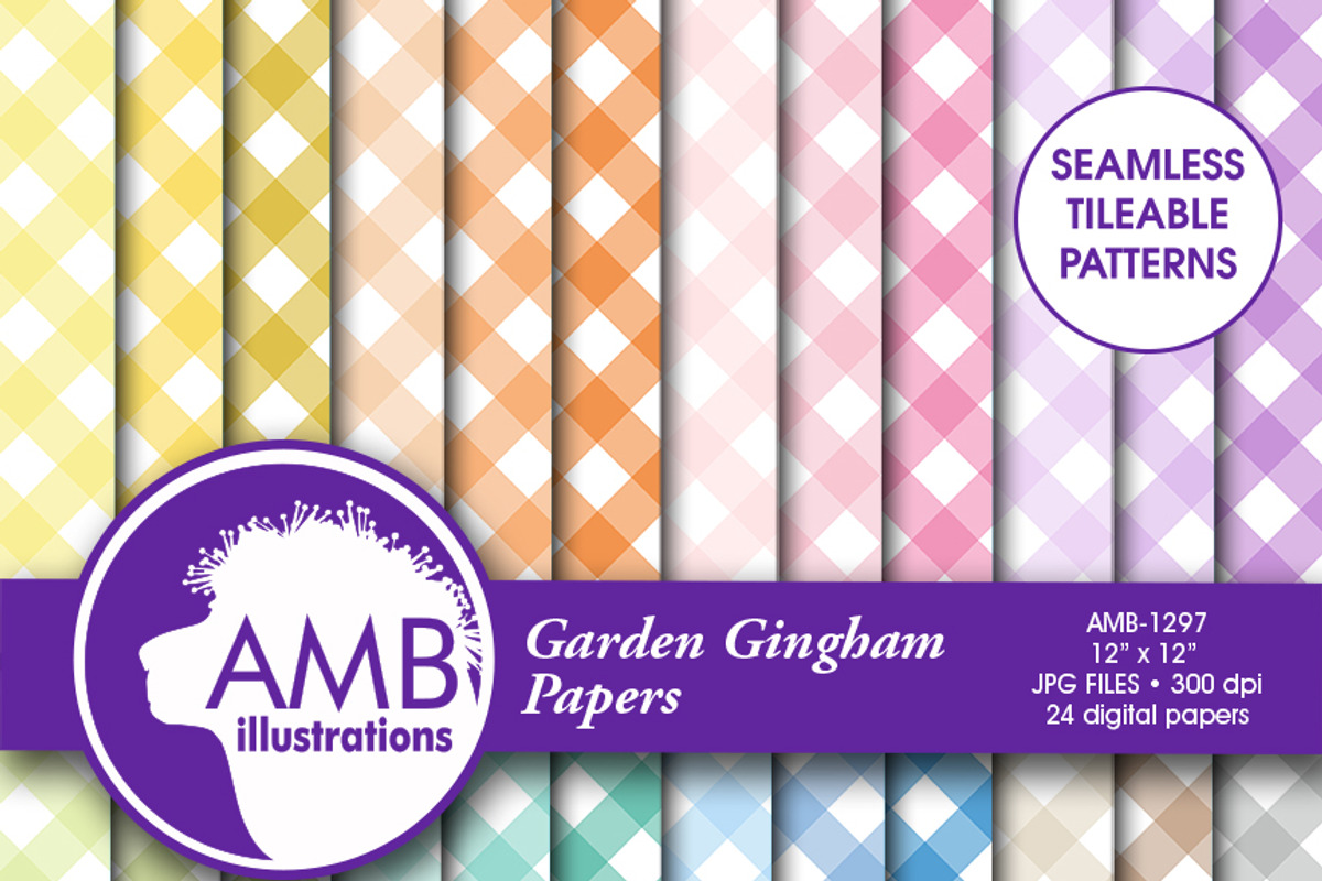 Gingham Pattern Digital Papers, 1297, a Pattern Graphic by AMBillustrations