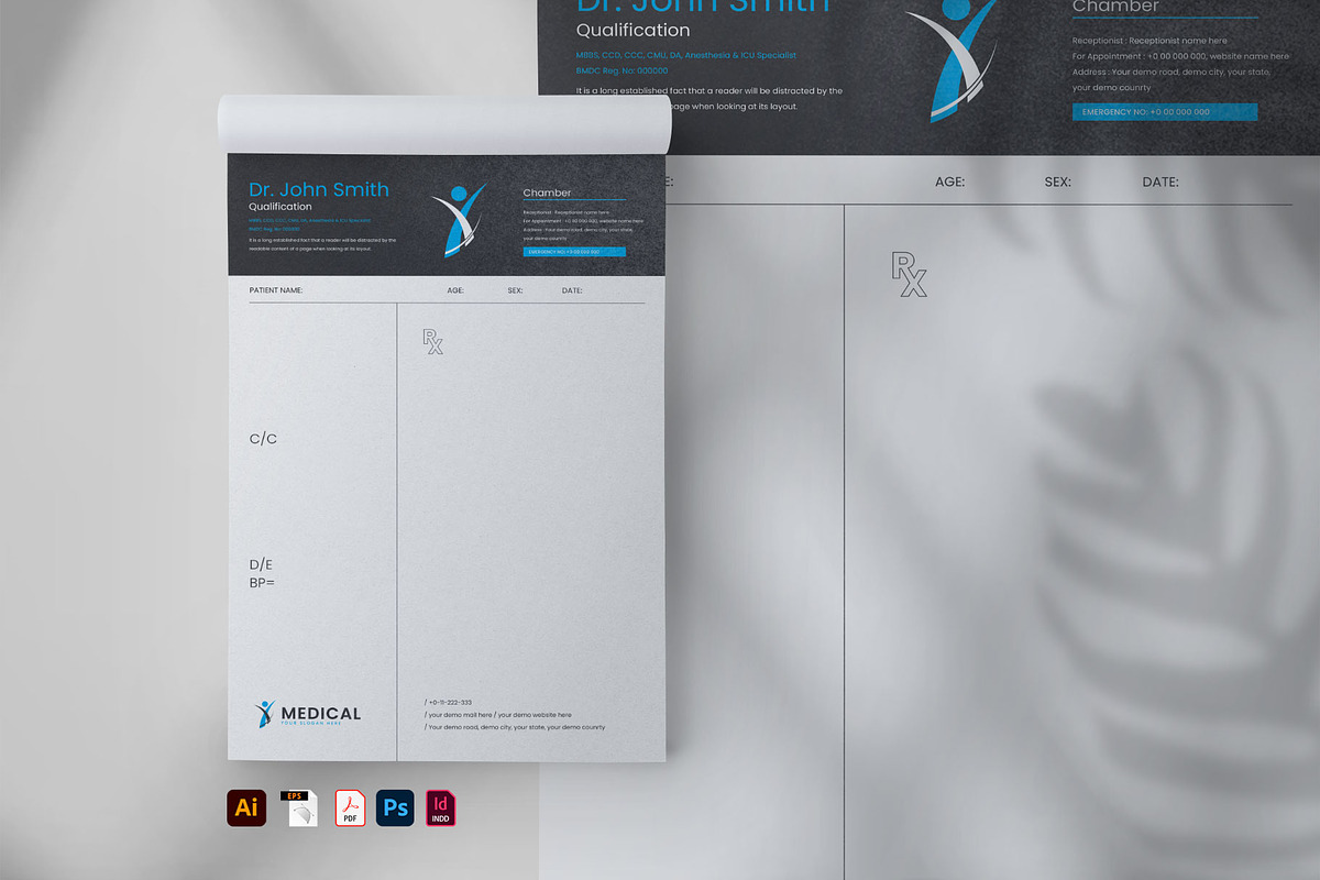 Doctor prescription pad design, a Stationery Template by Tanmoy Topu (Photo 1 of 2)