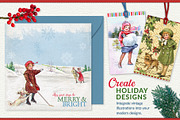 Complete Vintage Christmas Graphics, a Seasonal Illustration by French Kiss Collections (Thumbnail 10 of 28)