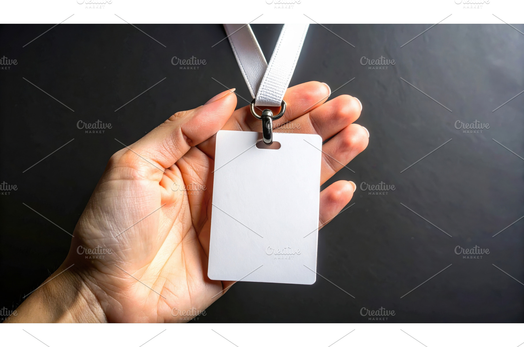 A person holding a blank white ID, a Business Photo by Igor Tichonow