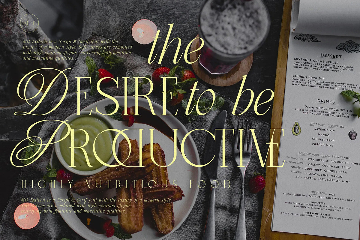 MIT Exileon - Script&Serif font duo, a Serif Font by Maculinc Type (Photo 10 of 16)