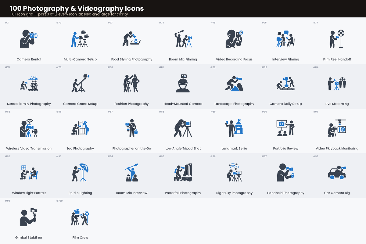 100 Photography & Videography Icons, a Duotone Icon by Symbolic Language (Photo 4 of 5)