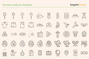 Tennis Outline Icons, an Outline Icon by Sargatal (Thumbnail 4 of 4)