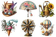 Steampunk Summer Clipart, an Illustration by Pixels.Craft (Thumbnail 2 of 7)