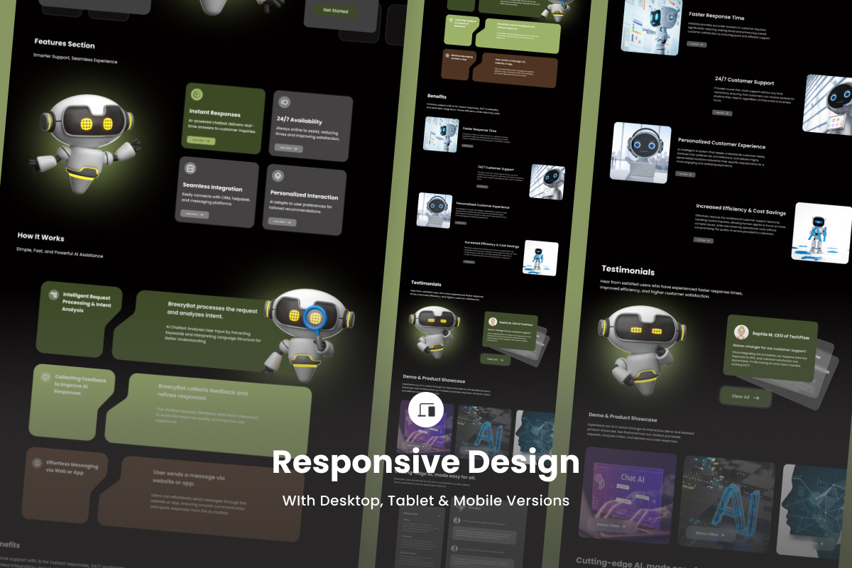 BreezyBot – AI Chatbot Landing Page, a Landing Page Template by twinstd (Photo 3 of 5)
