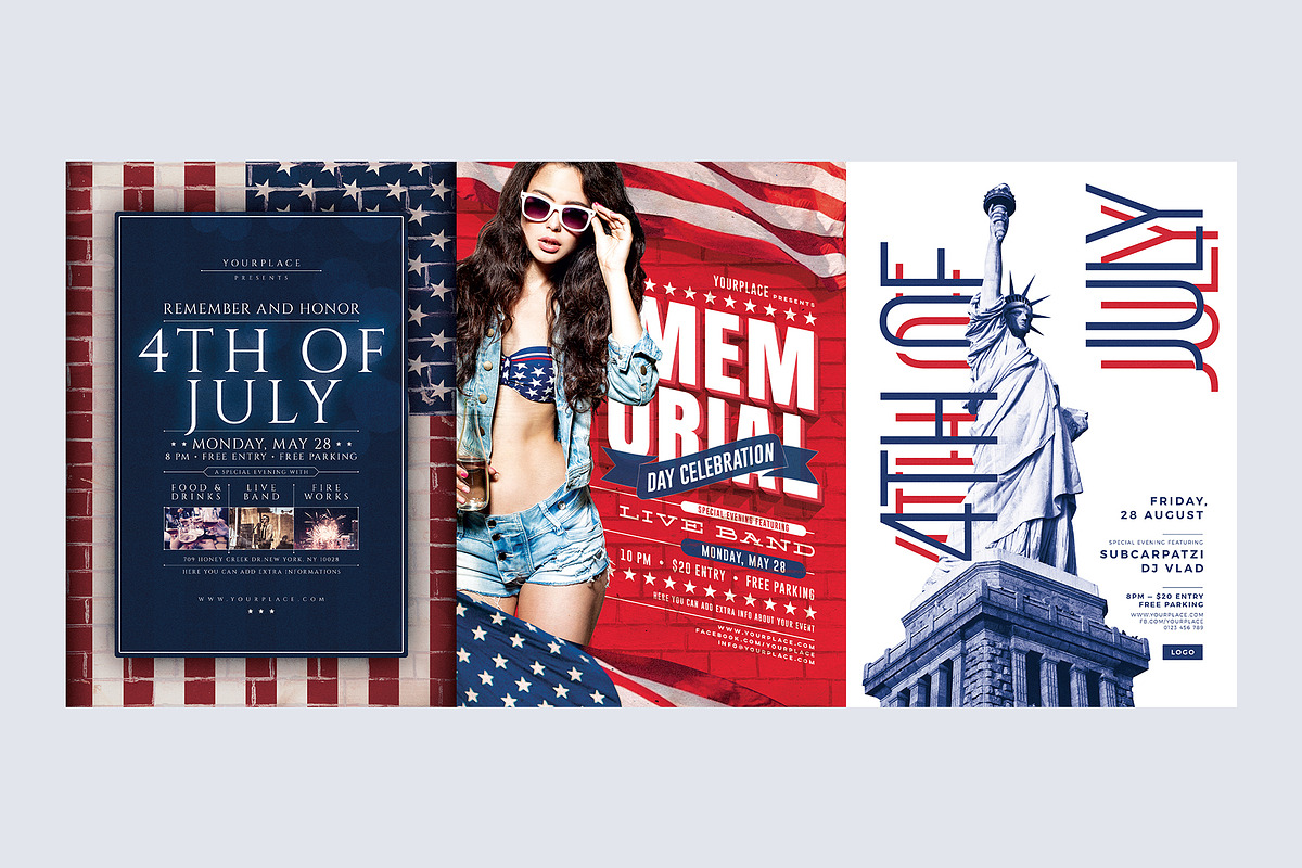 4th of July Flyer Bundle, a Flyer Template by Mariux (Photo 2 of 4)