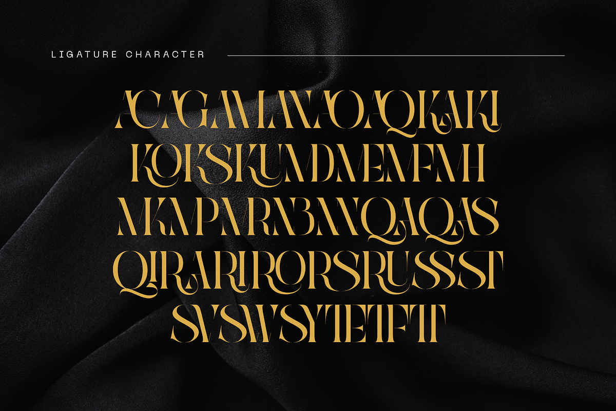 Qaska Luxury -  Branding Logo Font, a Serif Font by Nirmana Visual (Photo 3 of 10)