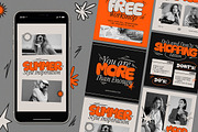 Orange Indie Fashion Instagram Set, a Social Media Template by Aiyari Graphic (Thumbnail 1 of 5)