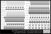 29 Add. Sewing Brushes-Illustrator, a Brush Add-On by Pickover Designs (Thumbnail 2 of 3)