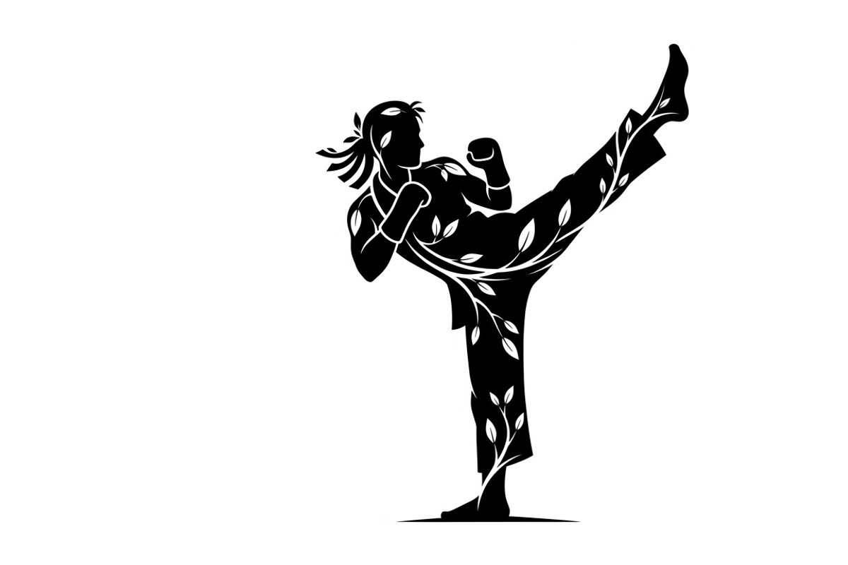 Dynamic martial arts kick silhouette, a Graphic by Amazin_art (Photo 2 of 36)