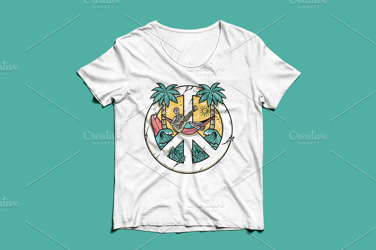 skull playing guitar on the beach, an Illustration by gunaonedesign (Photo 3 of 5)