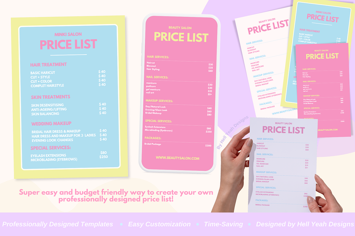 Pretty Pop Price List Templates, a Card Template by Hell Yeah Designs (Photo 5 of 8)