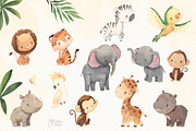 SAFARI ANIMALS Watercolor clipart, an Object Graphic by OlliArtDesign (Thumbnail 2 of 7)