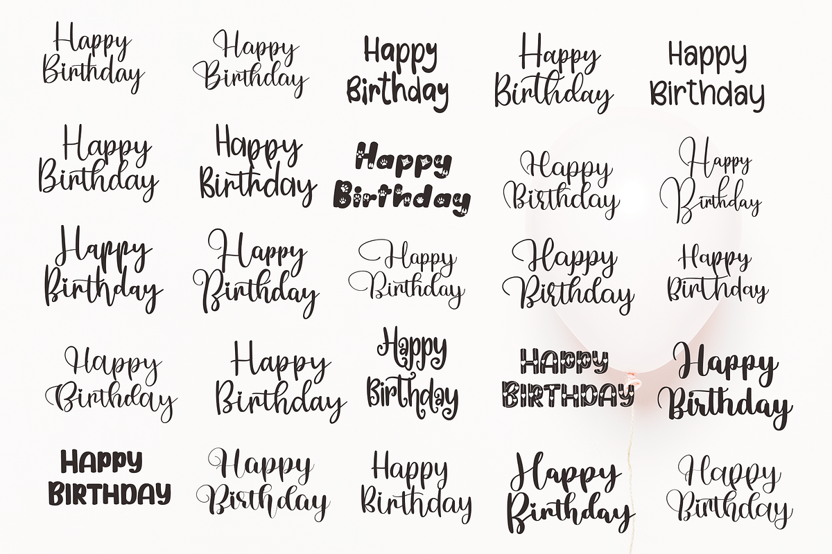 Birthday greeting templates, a Branding & Logo Template by BearyType Studio (Photo 7 of 12)
