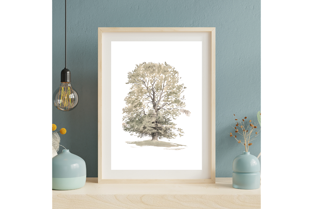 Vintage Tree Sketch Wall Art, a Decorative Illustration by Pink_bloom (Photo 5 of 10)