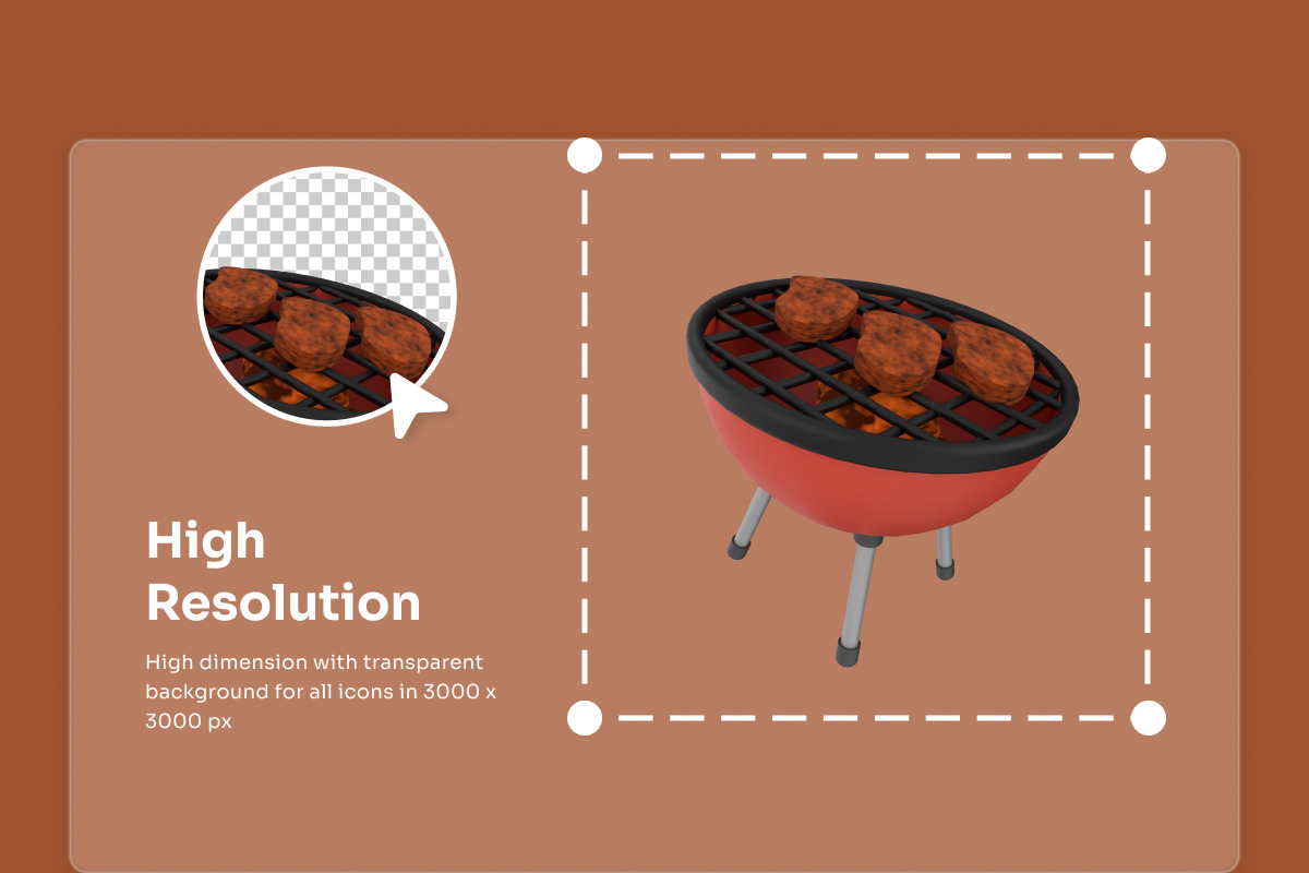 Modern Kitchen 3D Interior Icons, a Work Illustration by twinstd (Photo 3 of 6)