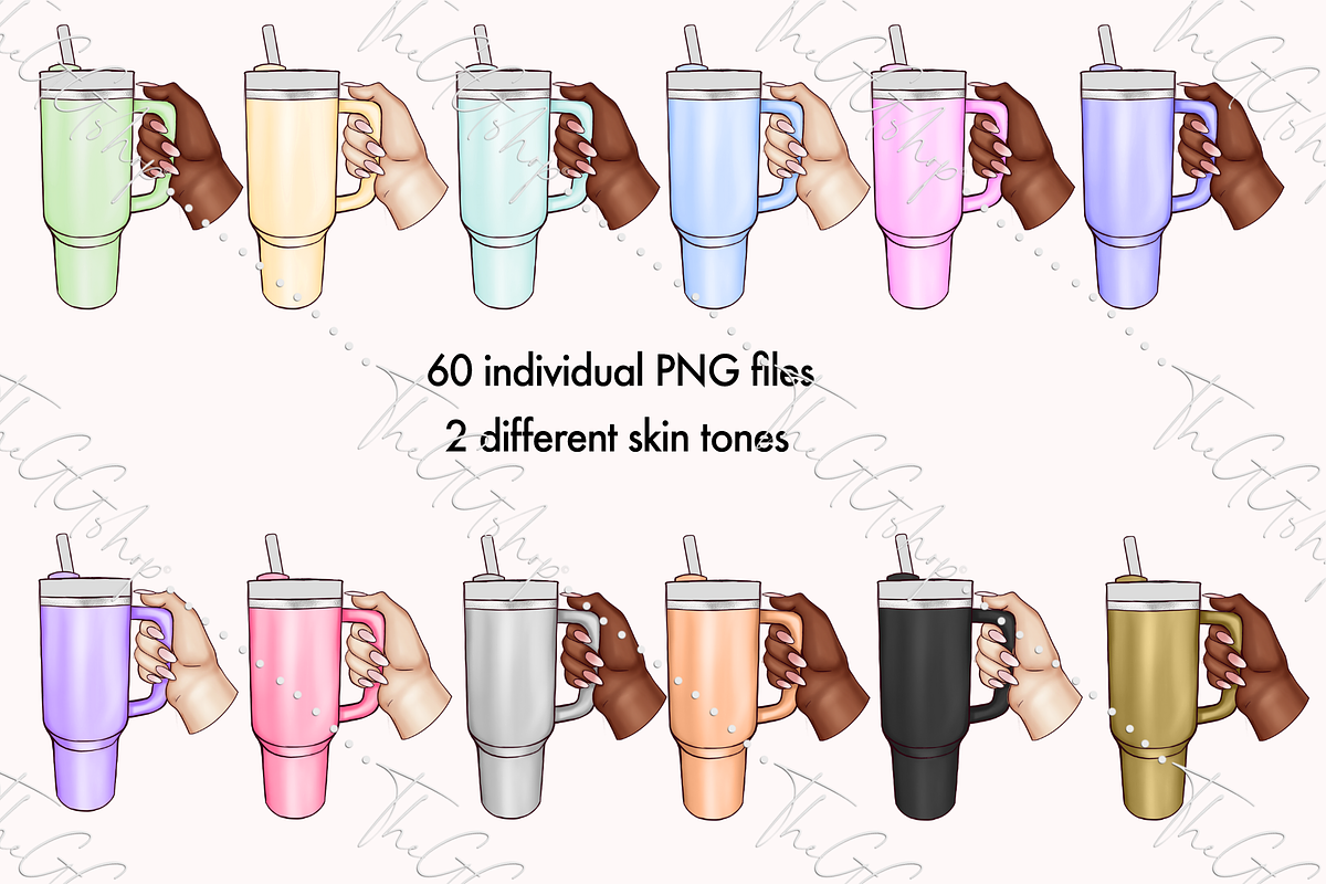Tumbler Clipart set, an Object Illustration by The GG Shop (Photo 2 of 6)