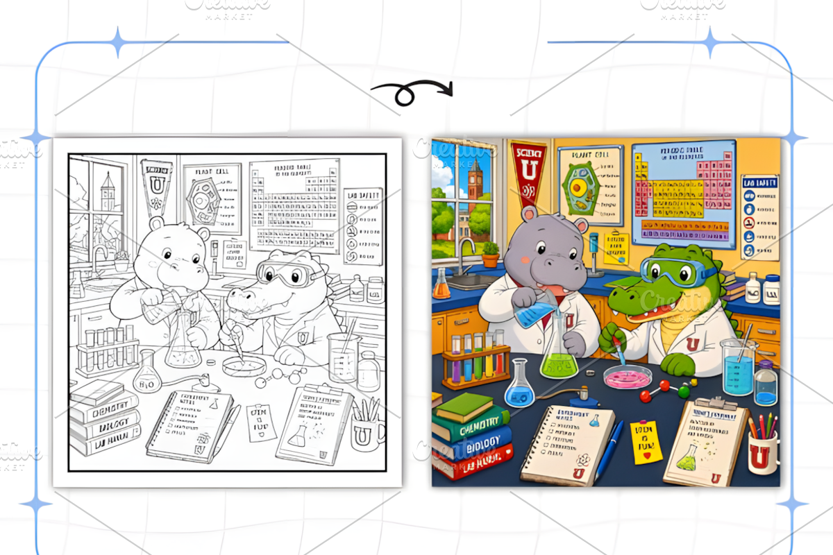 Adult Cozy University Days Coloring, a Decorative Illustration by Design Station (Photo 4 of 7)