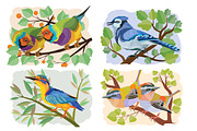 Bird vector set, an Illustration by Kopirin (Thumbnail 2 of 8)