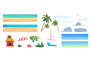 Beach landscape constructor. Island, an Illustration by Stock-Smart-Start