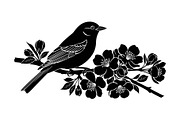 Bird Branch Silhouette Bundle, an Illustration by yasushie (Thumbnail 14 of 31)