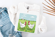 Country Farm Chickens PNG, Cute, an Illustration by SharpMarketplace (Thumbnail 4 of 9)
