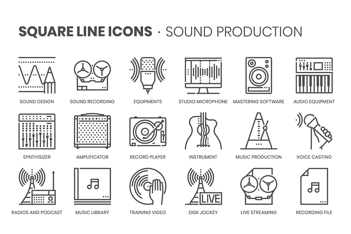 Square line icons, an Outline Icon by Howcolour (Photo 70 of 85)