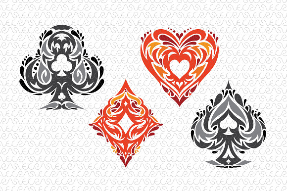 Playing Cards Tribal Vector Symbols