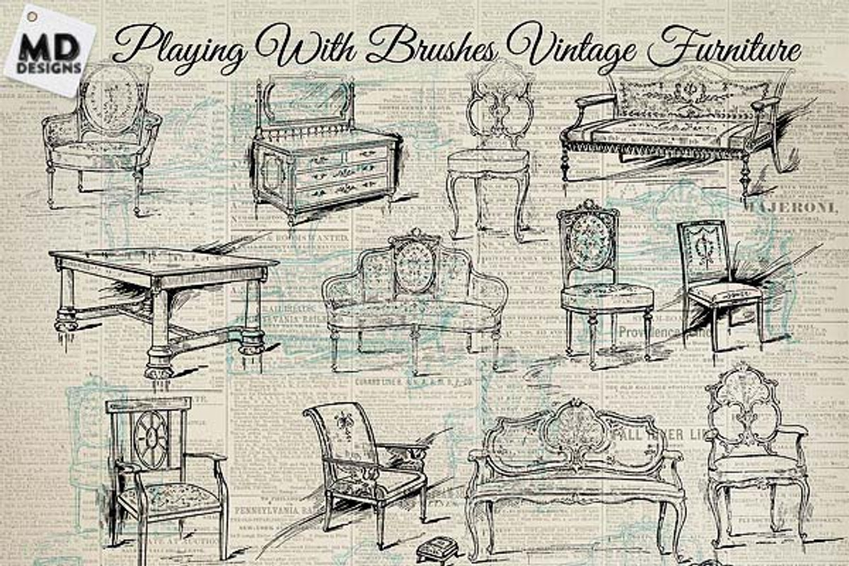 Vintage Furniture, an Object Graphic by Vintage Style Designs