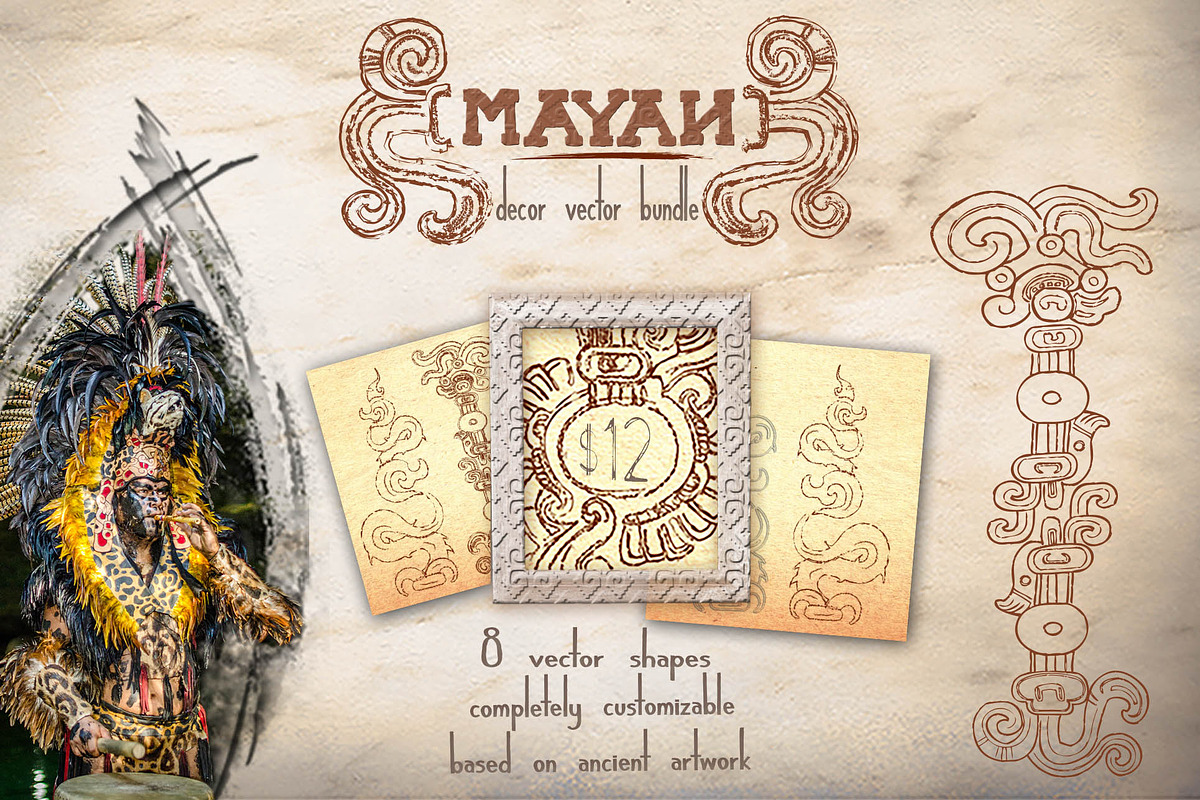 bundle: mayan decor vectors, a Templates & Theme by art.podolski (Photo 1 of 3)