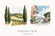 Italian View, a Decorative Illustration by PeDe Designs (Thumbnail 9 of 9)
