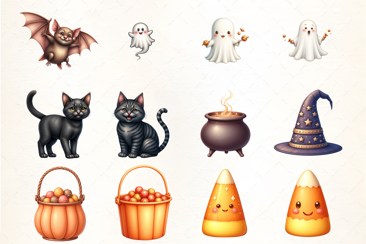 Twinkle Kawaii Halloween Clipart, an Illustration by CrexoraLab (Photo 1 of 5)