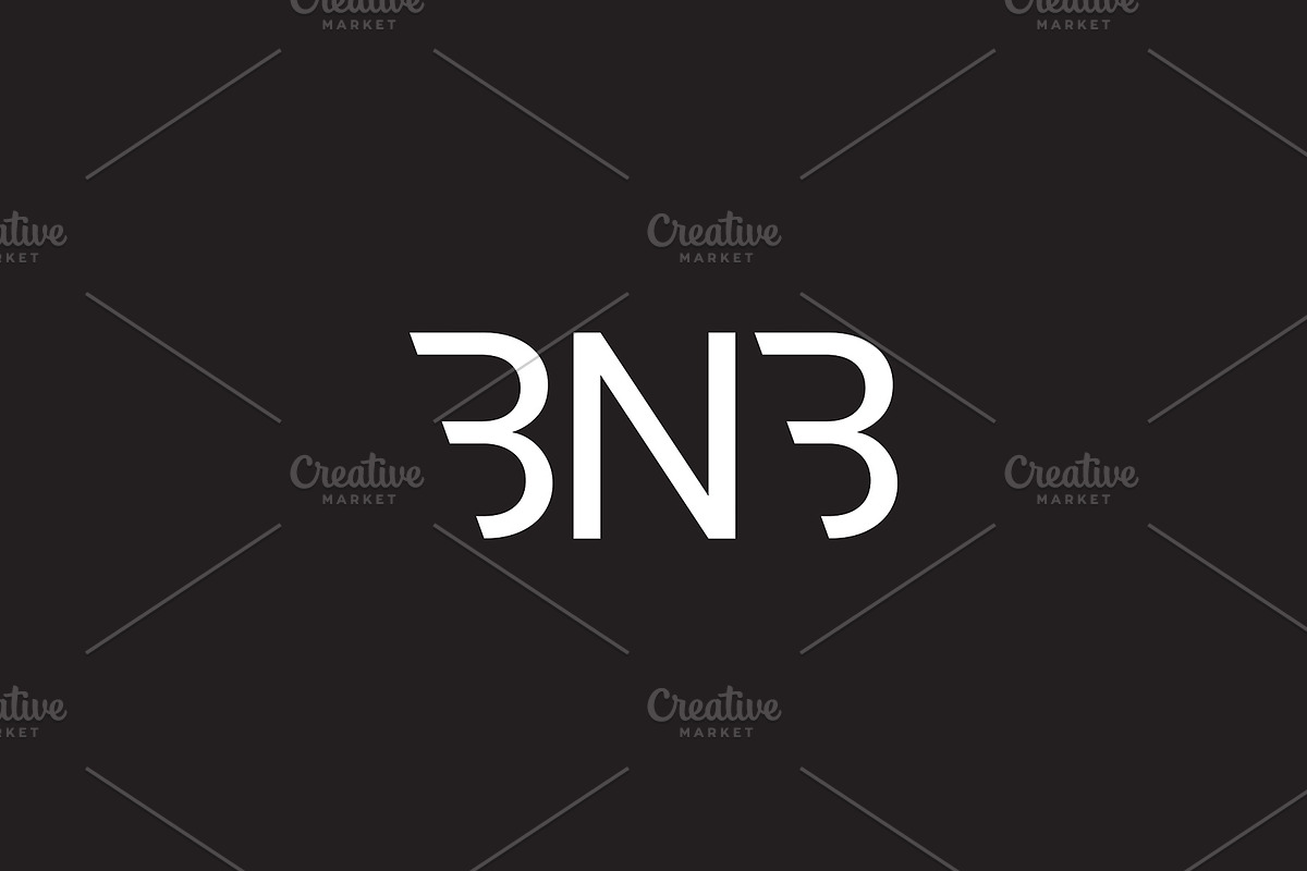 BNB,  letters logo monogram design, a Branding & Logo Template by Walldecorated