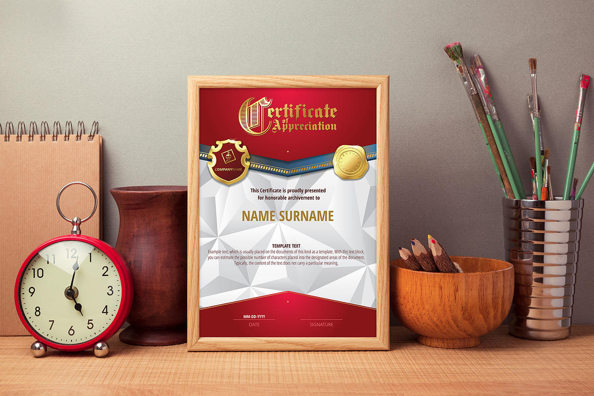Appreciation Certificate Templates, a Stationery Template by inshader (Photo 8 of 18)