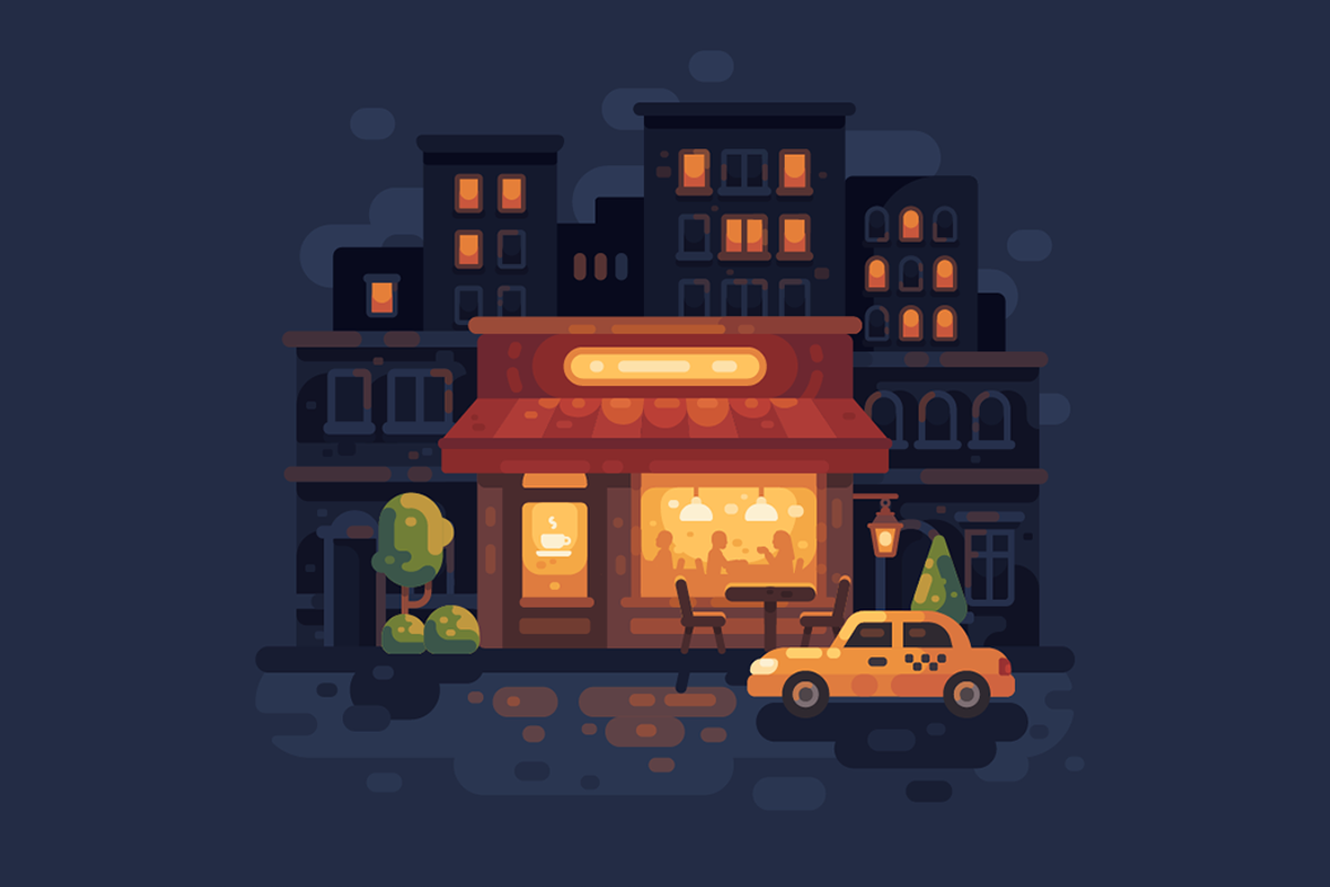 Night street cafe, a Person Illustration by Ivan Dubovik (Photo 2 of 3)