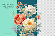 Vintage Peonies Floral Pattern, a Pattern Graphic by Olya Creative (Thumbnail 5 of 10)