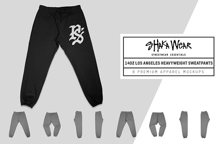 Shaka Wear 14oz Heavy Sweatpants, a Bottom Mockup by Pixel Sauce™